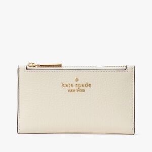 Kate Spade Julia Small Slim Bifold Ivory White Leather Wallet
